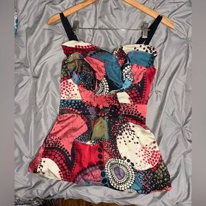 Marc Anthony Colorful Abstract Blouse